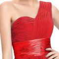 Grace Karin New Model Nice One Shoulder Chiffon Red Short Prom Dress CL4106-1#